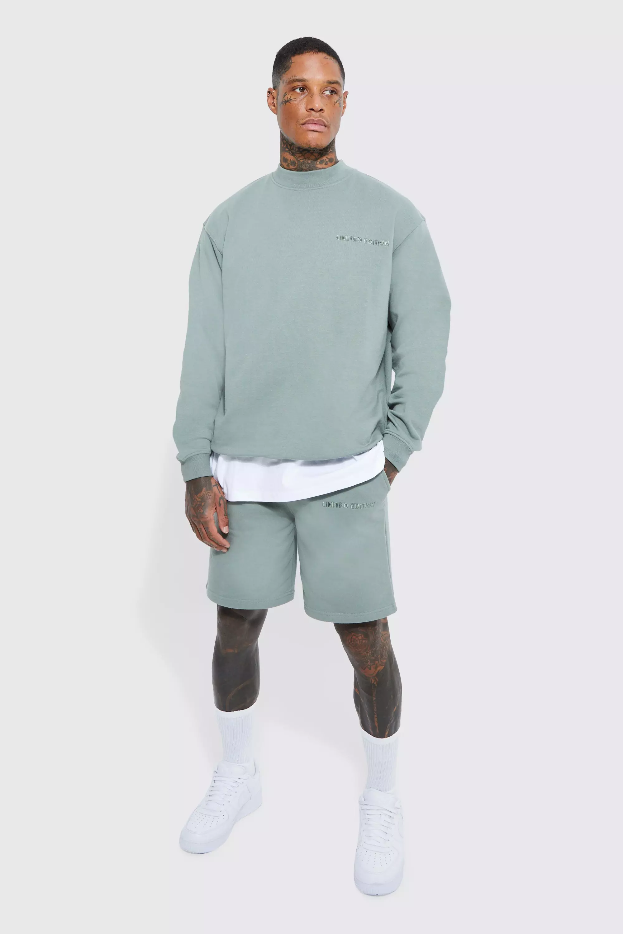 Oversized Premium Sweat Short Tracksuit boohooMAN USA